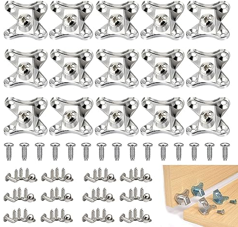 Abnehmbare Eckstrebe, 15Pcs Schmetterling Eckstrebe, Rechtwinkliger L-Förmiger für Holz- Bauwinkel ung Möbelverbinder(mit 60 Schrauben)
