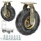 Schwerlast Luftreifen Gummi Stielrollen Ø 200mm 250mm 2er Set, Industrie Transportroller Mit Bremse, Schrauben & Metallplatten, 360°Drehbar Keine Spuren & Leise Trolleys Ersatz Rollen ( Color : Fixed