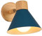 LIGKIN Lampade da Parete Interni Moderna E27 Applique da Parete Industriale Vintage Lampada da Parete Ruotabile in Legno Lampada a Muro per Camera Soggiorno Caffè, Ø18cm(Blu scuro)