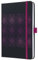 SIGEL J5213 Wochenkalender 2025 A5, Jolie, schwarz, pink, Hardcover mit samtig-weicher Oberfläche, Gummiband, Stiftschlaufe, Einstecktasche, 174 S., vegan, Buchkalender, Terminplaner