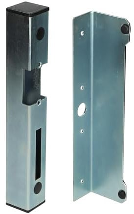 Miratic Kassette für Elektrischer Türöffner - Elektrisches Türschloss - Türschloss Elektrisch - Universell für Rechts und Links Öffnende Tore Aus Verzinktem Profil 40x40mm (Silber)