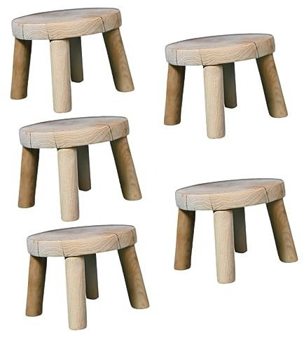 pflanzenständerHousoutil 5 Stück Holzsockel, Kristallkugel-Sockel, Mini-Blumentopf-Ständer, dekorativer Blumenregal-Sockel, Pflanzenständer, Topf-Präsentationsständer, Thuja-Balkon-Hocker, S