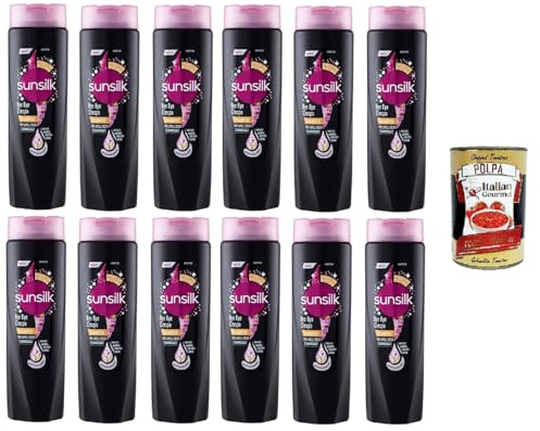 Sunsilk bye bye crespo shampoo per capelli crespi e danneggiati Bye Bye Frizzy Shampoo für krauses und strapaziertes Haar 12x250 ml+ Italian Gourmet polpa 400g