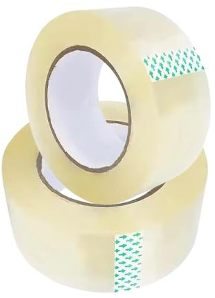 1ABOVE Lot de 2 rouleaux de ruban adhésif transparent pour emballage 48 mm x 66 m | 54 microns | Idéal comme ruban adhésif transparent pour colis, ruban adhésif d'emballage solide et robuste pour