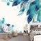Fototapete Blaugrüne Und Blaue Federn 150 x 105 cm Vlies Tapeten Wandtapete XXL Moderne Wanddeko Design Wand Dekoration Schlafzimmer Büro Gaming Room Wandtapete