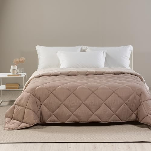 Caleffi Trapunta Matrimoniale Invernale Microfibra 260x265 cm Piumino Caldo | piumone e piumino letto matrimoniale, per inverno e mezza stagione, morbido, caldo, tinta unita, lavabile