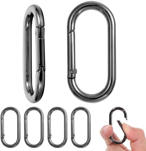 JIEYAO Oval Spring Karabinerhaken, 6 Stück Aluminium Karabiner Belastbarkeit Karabinerhaken Mini Carabiner Clip Schlüsselanhänge Schnapphaken für Reisen Angeln Camping Wandern Hängematten Rucksack