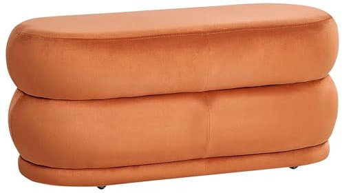 Bettbank Samt orange 90 cm Sitzbank glamourös Ellendale