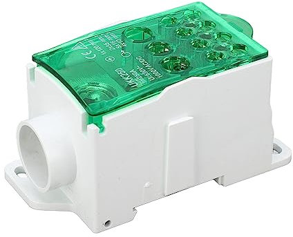 Scatola di Giunzione per Morsettiera Scatola di Distribuzione 'alimentazione Unipolare per Giunzione su Guida Din 690 V 250 A (GREEN)