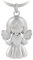 T TAKONE Porte-clés ange gardien avec cœur, en acier inoxydable, porte-bonheur, cadeau pour femmes et amies, Blanc., 6.8*2.7