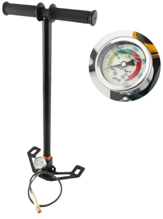 PCP Handpumpe, 30 MPA 4500 PSI Hochdruck-PCP-Luftgewehr-Füllbügelpumpe | 3-Stufige, mit Wasserkühlung und Öl-Wasser-Abscheider, für Luftgewehre, Tauchflaschen, Paintball-Füllreifen