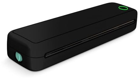 CDIYTOOL Imprimante thermique portable A4 sans fil Bluetooth compatible avec Android, iOS et ordinateur portable, imprimante mobile sans encre 203 DPI pour voyage, maison, étude, bureau (noir)