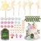 56 PCS Fairy Cake Decorations,Garden Mushroom House Cake Decorations Butterfly Cake Toppers Cupcake Toppers for Kids Girls Birthday Decor