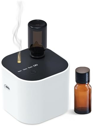Diffuseur sans eau sans fil, diffuseur d'arômes à batterie pour huiles essentielles, mini diffuseur avec 3 niveaux d'intensité, diffusion cyclique, portée de 100 m² – Idéal pour appartement, bureau à