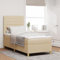 vidaXL Elegantes cremefarbenes Bettgestell 90 X 200 cm Fleckenresistentes Leinen Modernes Design Schlafzimmermöbel Stylisches Einzelbett