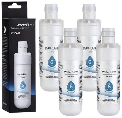 JKDND 4 Packung 6 Monate/200 Gallonen Kapazität Kühlschrank Wasser Eingebauter Filter Ersatz Kompatibel Mit LG LT1000P/PC/PCS MDJ64844601 ADQ74793501 ThinQ LMX