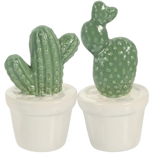 ULTECHNOVO 2 Stück Kaktus Figuren aus Porzellan Kaktus Statue für Schreibtisch Dekoration Lebhaftes Kaktusornament für Zuhause Kaktusdeko für Party und Veranstaltungen Skulpturen