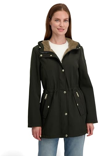 Laundry by Shelli Segal Women's Lightweight Softshell Jacket–Transitional Coat, Wind & Water-Resistant, Moss Green, Large