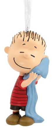 Hallmark PEANUTS Linus van Pelt Keepsake Ornament, Red & Blue, Blanket | Durable Resin, Linus with Blanket, Hanging Loop, White Ribbon, 3.2x7x3.2cm