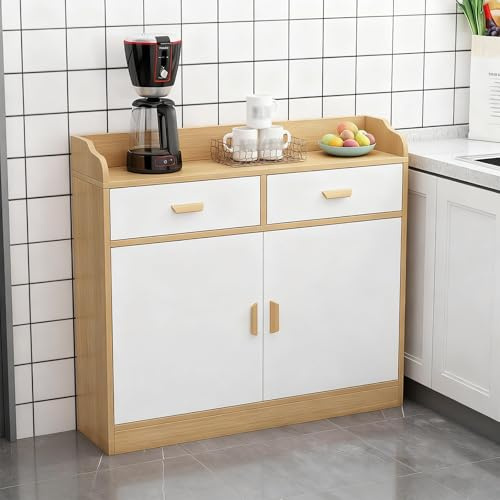 Cache-Radiateur avec étagère, Buffet de Cuisine en Bois, 3 Tiroirs, Rangements avec Cloisons Surélevées, Idéal pour le Salon, la Salle à Manger ou L'entrée(Beige,90x25x100cm/36x10x40in)