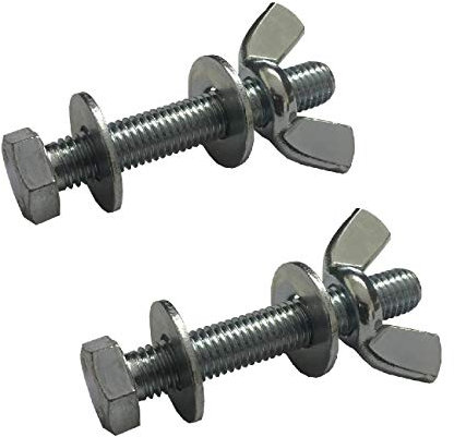 2 x Set Screw Bolts M5 x 40mm, Washers & Wing Nuts,