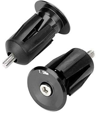 1 Para Fahrrad Lenkerendstopfen Lenkerendschieber Aluminiumlegierung Fahrrad Lenkerkappe für Rennrad Mountainbike(Schwatz)