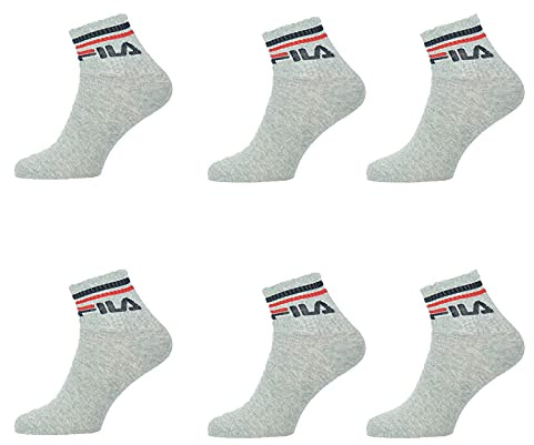 FILA Unisex F9398 Socken Uni Socken, 3 Paar, grau, 43-46