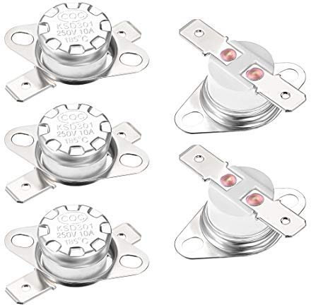KSD301 Thermostat 155 ° C 10A Normalement Fermé N.C Interrupteur De Contrôle De Limite De Disque Snap Thermostat À Micro-ondes Interrupteur Thermique 5 pcs