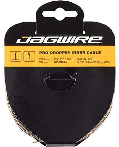 Jagwire Dropper Post Inner Cable, Pro Polished Stainless - 0.8x2000mm, Black