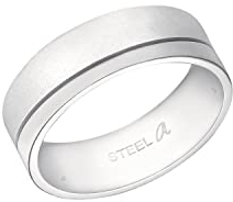 Amor Ring Edelstahl Unisex Damen Herren Ringe, Silber, Kommt in Schmuck Geschenk Box,