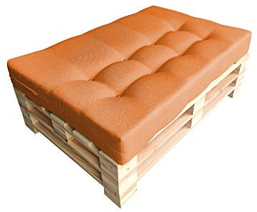chilly pilley Palettenkissen Palettenauflage Schräg Geschnitten Gesteppt Palettenpolster Gartenkissen Garten Kissen Indoor Outdoorkissen Farben und Größen (Sitzkissen 120x80x15, Orange)