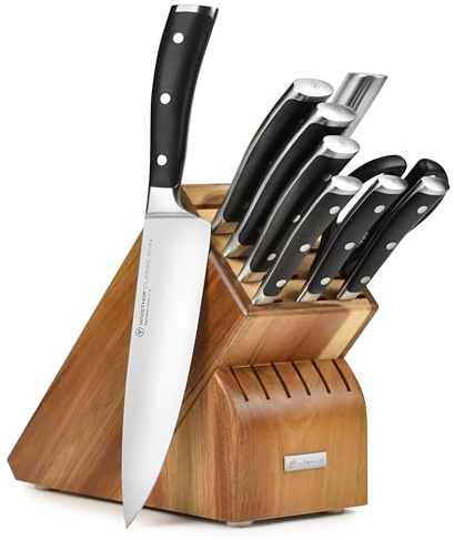 Wusthof Classic Ikon Messerset mit Akazienblock, 10-teilig