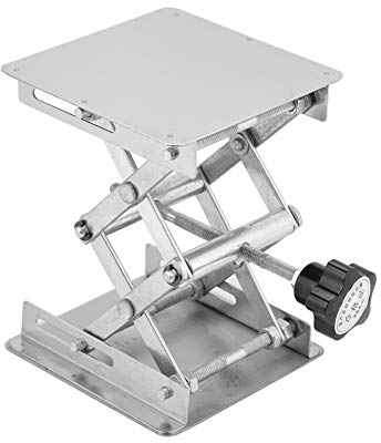 Lab Jack Stand, Router Table Lift Stainless Steel Laboratory Lifting Platform with Steady Lifting Performance for Physics Chemistry Experiment, 3.9x3.9inch