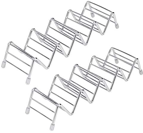 MengH-SHOP Taco Halter Ständer Edelstahl 4 Taschen Taco Rack Wellenform Food Ständer Küche Gadget Werkzeug für Harte Oder Weiche Shell Tacos Sandwiches 2 Stück