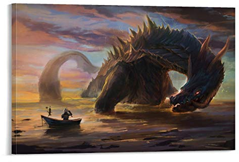 weqwe Game Monster Hunter 4 Poster, dekoratives Gemälde, Leinwand, Wandkunst, Wohnzimmer, Poster, Schlafzimmer, Gemälde, 40 x 60 cm
