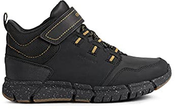 Geox J Flexyper Boy B Abx, Stivaletti Bambini e ragazzi, Black Dk Yellow 9241, 34 EU