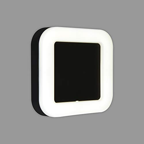 BRILONER Leuchten - LED Außenleuchte, Außenlampe, Außenwandlampe, IP44, 15 Watt, 1270 Lumen, 4.000 Kelvin, Weiß/Schwarz, 190x190x45mm (LxBxH), 3034-015