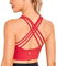 CRZ YOGA Damen Longline Sport-BH Ohne Bügel Gepolstert Bra Top Wirefree Padded Yoga Crop Tops Purpur M