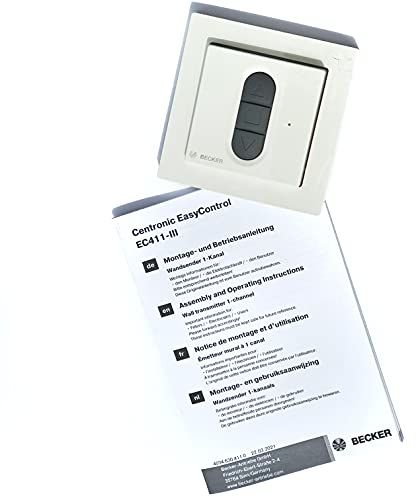 Becker EC411-III CentronicPlus Émetteur mural sans fil pour commande de volet roulant