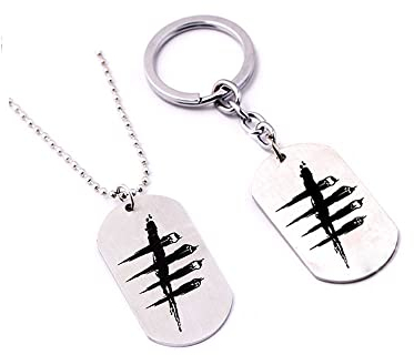 Dead Daylight Halskette Silber Hundemarke Anhänger Geschenk Männer Frauen Spiel Halsreif Zubehör (A+B)