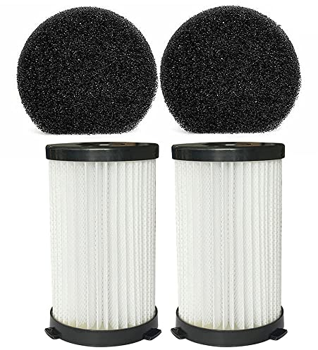 MenQind Set di 2 filtri HEPA di ricambio + kit di spugna per aspirapolvere MooSoo D600 D601 con filo di ricambio per filtro HEPA, Bianco E Nero