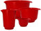 Birkmann, Colour Bowls, Rühr- und Servierschüsselset, 4-tlg., 0,5 Liter, 1 Liter, 2 Liter, 4 Liter, kratzfest, standfest, nachhaltig, rot