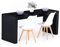 MOBILI FIVER, Mesa de Comedor Evolution 180x60, Madera Negra con Dos Piernas, Mesa de Comedor para 6 Personas, Mesa Cocina, Made In Italy