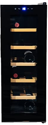 Vinata Weinkühlschrank mit schwarzer Tür - 12 Flaschen