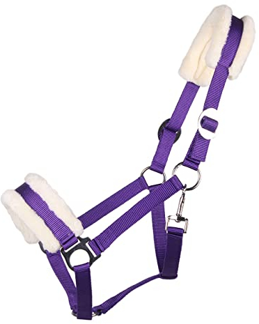 QHP Halfter Cali Kunstfellpolster verstellbar (Pony, Passion Flower)