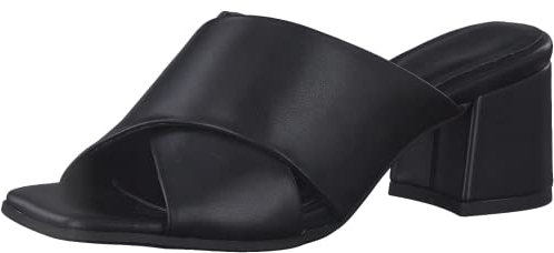 MARCO TOZZI Damen Sandalen mit Absatz mit Überkreuztem Riemen Elegant, Schwarz (Schwarz), 36 EU