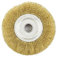 Brosse métallique avec revêtement en laiton 150-16 mm - Brosse métallique rotative douce et plate en laiton et cuivre - Roue de polissage sertie pour meuleuse