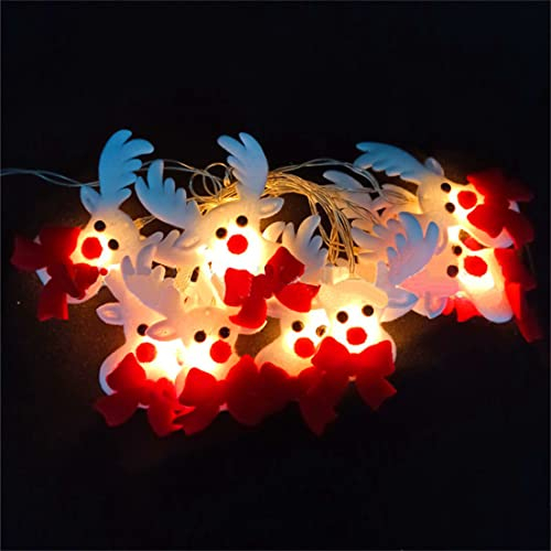 Weihnachten Lichterkette 3m 20 LED Weihnachtslichter Warmweiß Lichter Deko Elch Weihnachtsbeleuchtung Rot Lichtband Christbaum Deko Weihnachtsdeko für Innen Außen Fenster Kranz