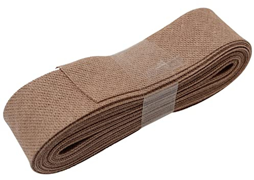3 Meter Schrägband 20mm Breite in Unifarben - Biasband - zum Einfassen oder Verzieren von T-Shirts, Tischdecken, Deko und vieles mehr - Hellbraun (06)
