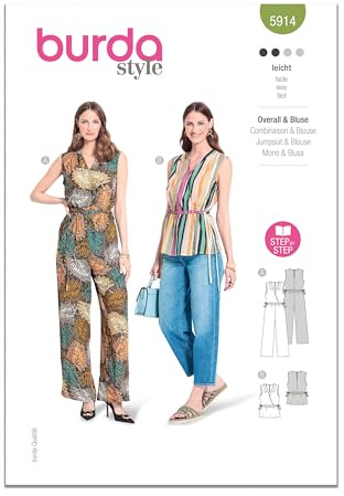 Burda Paper Sewing Pattern 5914 Jumpsuits, Tops 8-18 (34-44)